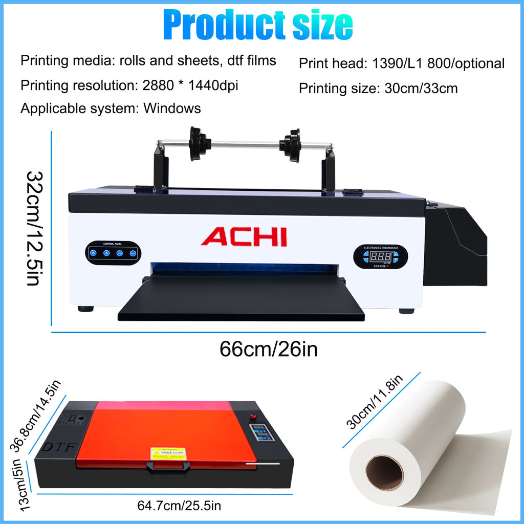 How to print pure/white only, color only , or other color setting of ACHI A3 Roll DTF printer