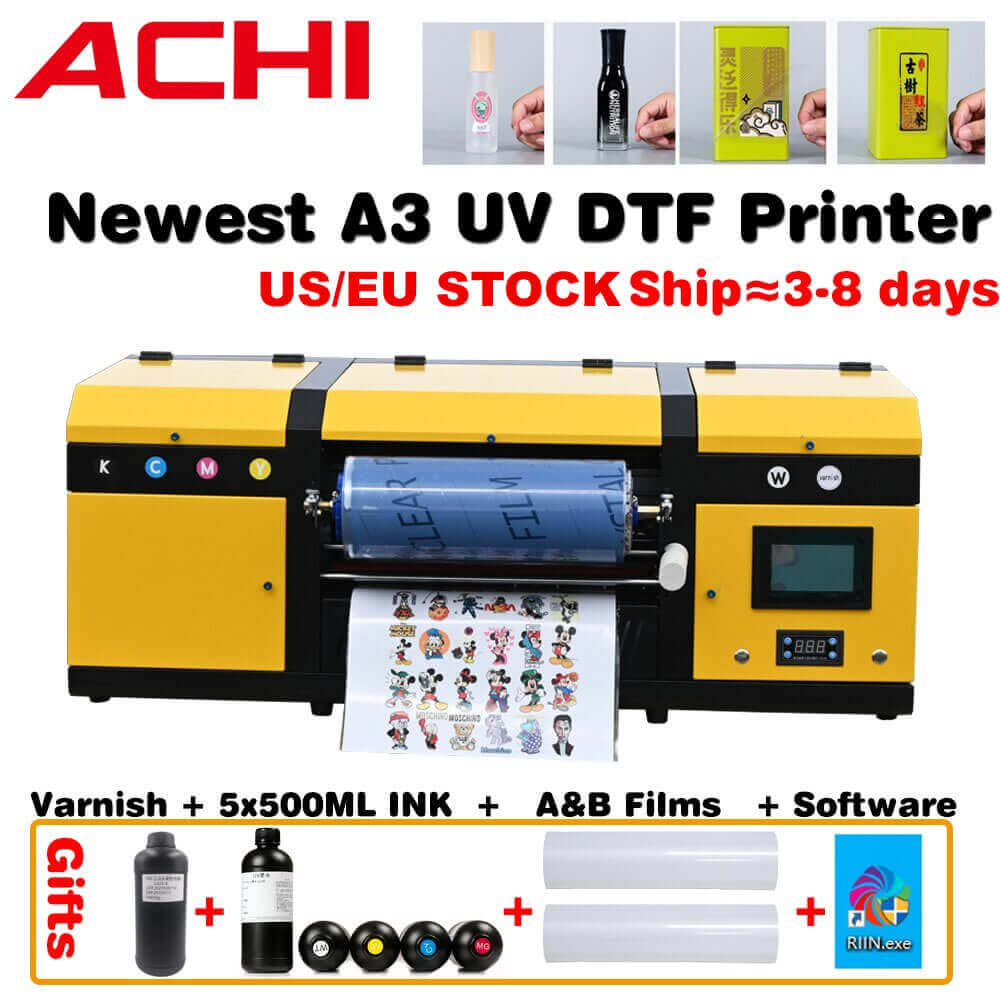 UV DTF transfer sticker AB film waterproof and scratch resistant DTF  printer Free laminating machine Free AB film Ink RIP kit