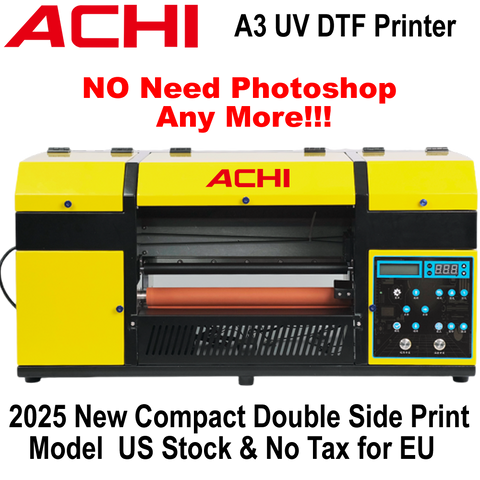 2025 Compact Double Side Print Film Cutter 13" A3 size 2-in-1 Dual XP600 head  UV DTF Laminating Printer