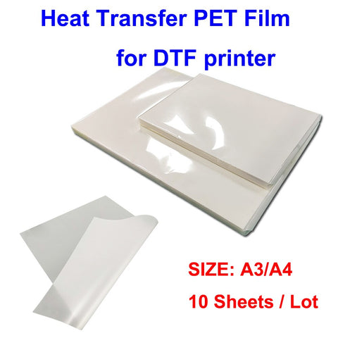 10 sheets  A3  size DTF printing inkjet heat transfer PET film sheets for T shirt clothing transfer A3 A4 PET Matte