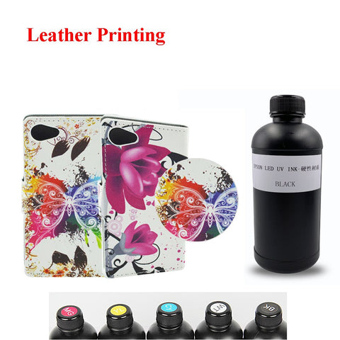 100ML 500ML/Bottle LED UV Ink for R1390 L800 R330 DX4 DX5 DX6 DX7 Printhead for A2 A3 A4 &amp; Large Flatbed Inkjet Printer 1 Bottle