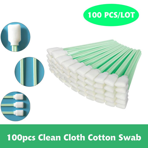 100PCS Clean Cotton Swab Double-sided Microfiber Cleaning Head Swab Solvent Printer Optical Equipment Clean  Printer cleaning