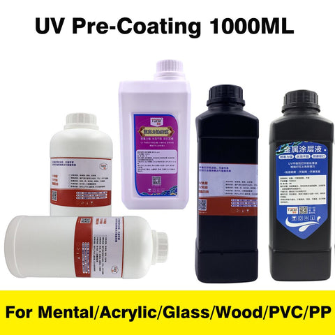 1L UV Pre-coating for UV Ink / UV Mercury  Ink for Smooth Surface Acrylic Glass  Wood PVC PP Metal Printing uv printing coating