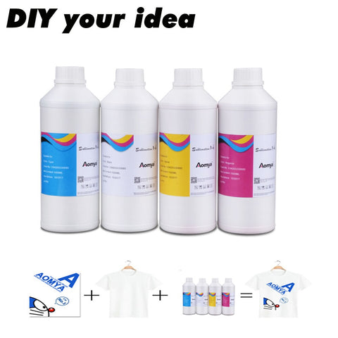 500ML/1L Textile Ink For UV DTG Flatbed printer coatinting DX4 DX5 DX6 DX7 Printhead A2 A3 A4 Large Direct Inkjet Printer